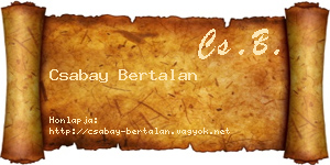 Csabay Bertalan névjegykártya